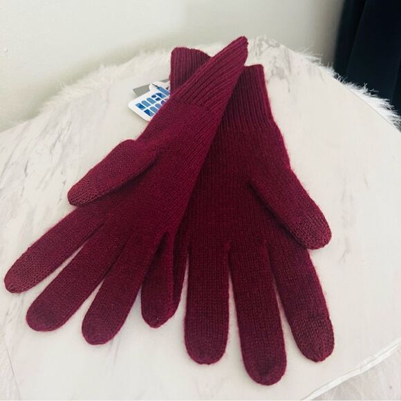 NORDSTROM Cashmere Tech Compatible Gloves, 100% Cashmere, Burgundy Luxury, NWT‎ - Picture 7 of 11